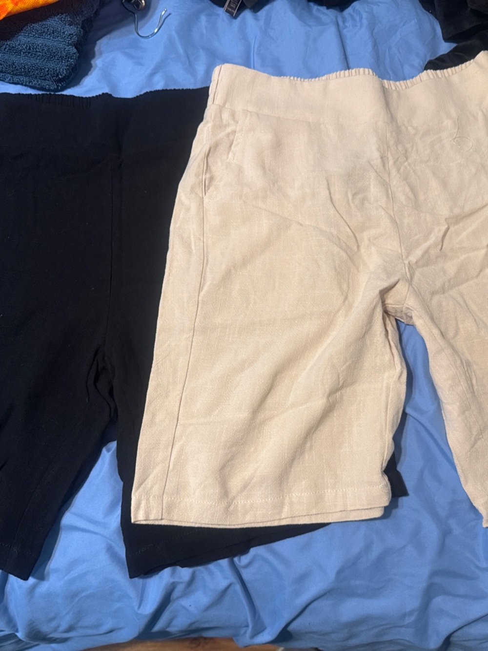 Black and Cream Casual linen Shorts Set